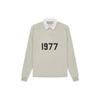 Essentials 1977 Series SS22 Rugby Casual Long Sleeve Polo Men Tops Wheat FOG-SS22-106