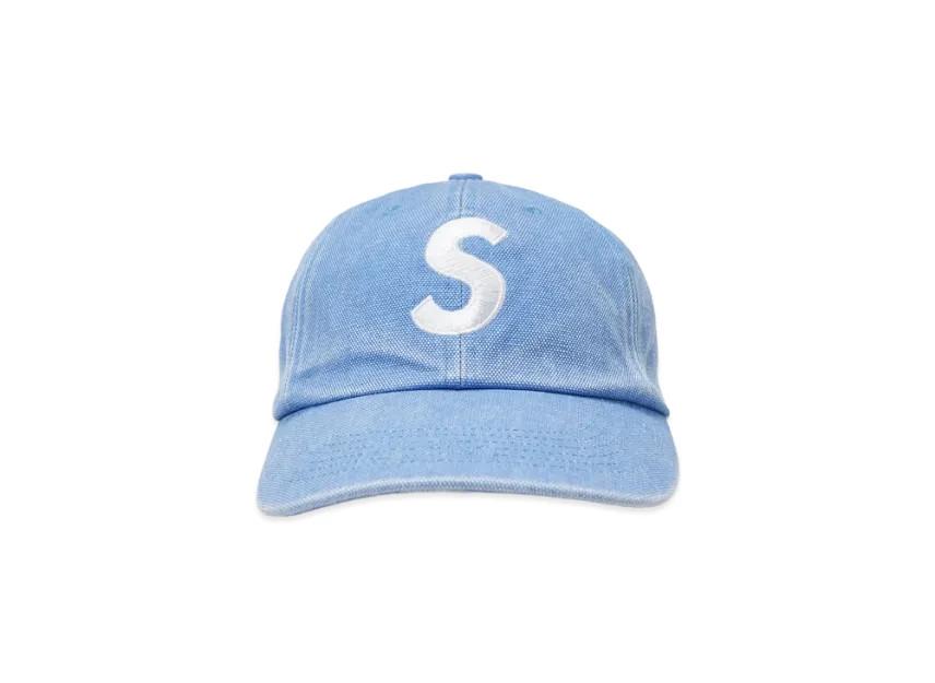 Supreme 6-панельная кепка "Светло-синяя" с покрытием пигментом и логотипом S