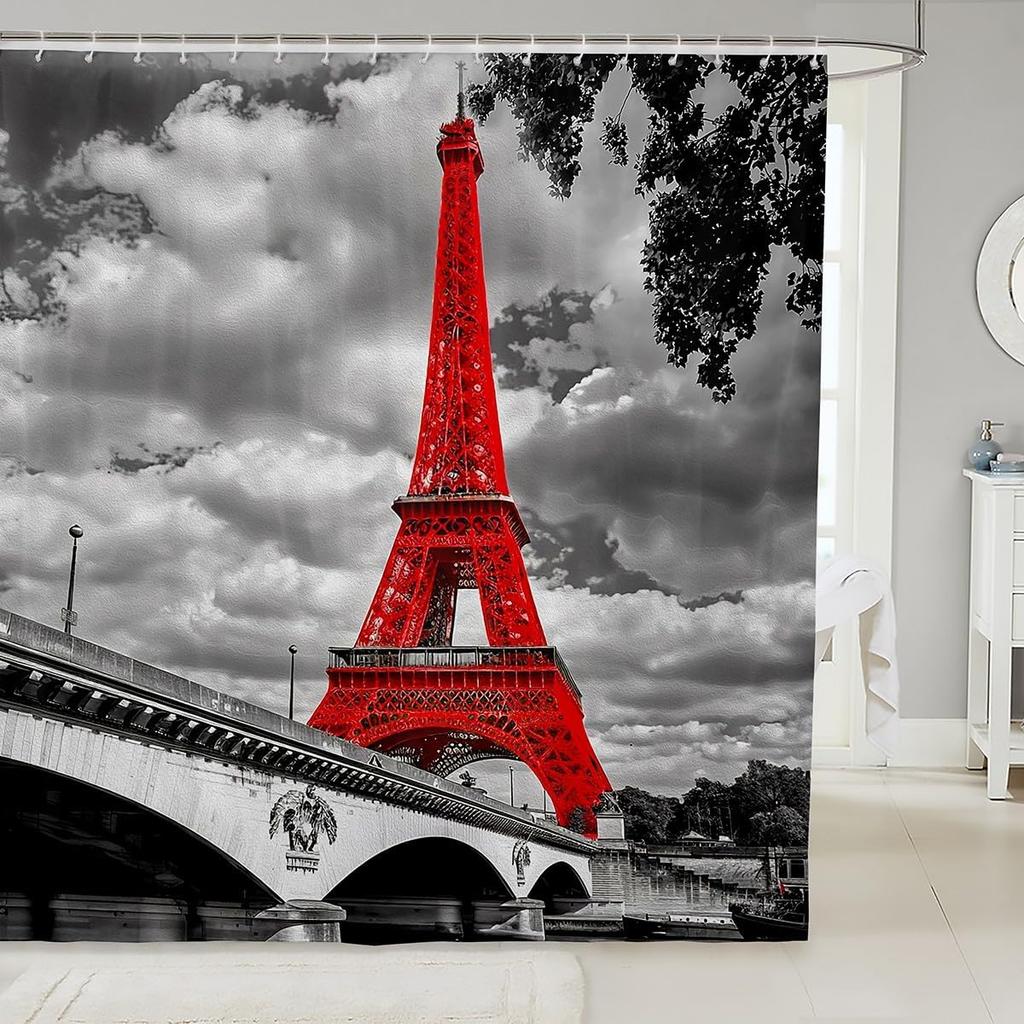 Детская милая шторка для душа с суши для мальчиков и девочек, в японском стиле, кавайный декор, занавеска для ванной - розовая мультяшная с сердечками, водонепроницаемая ткань