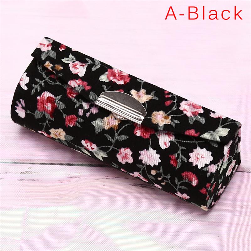 Lipstick Case Retro Embroidered Holder Flower Design With Mirror Packaging Box