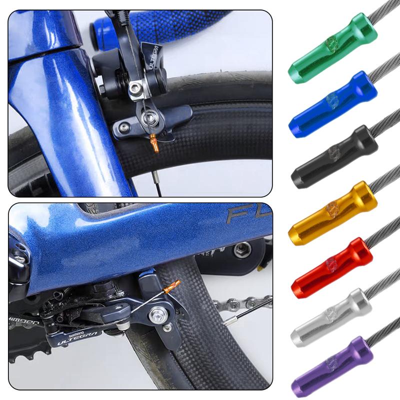 500pcs Bike Shifter Brake Cable End Caps MTB Road Bike Derailleur Wire Tip Multi-color Aluminum Alloy Shift Inner Cable End Cap
