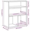 VidaXL Bibliothèque gris béton 60x30x71,5 cm bois d'ingénierie, armoire de rangement, étagère de rangement, unité de 860313