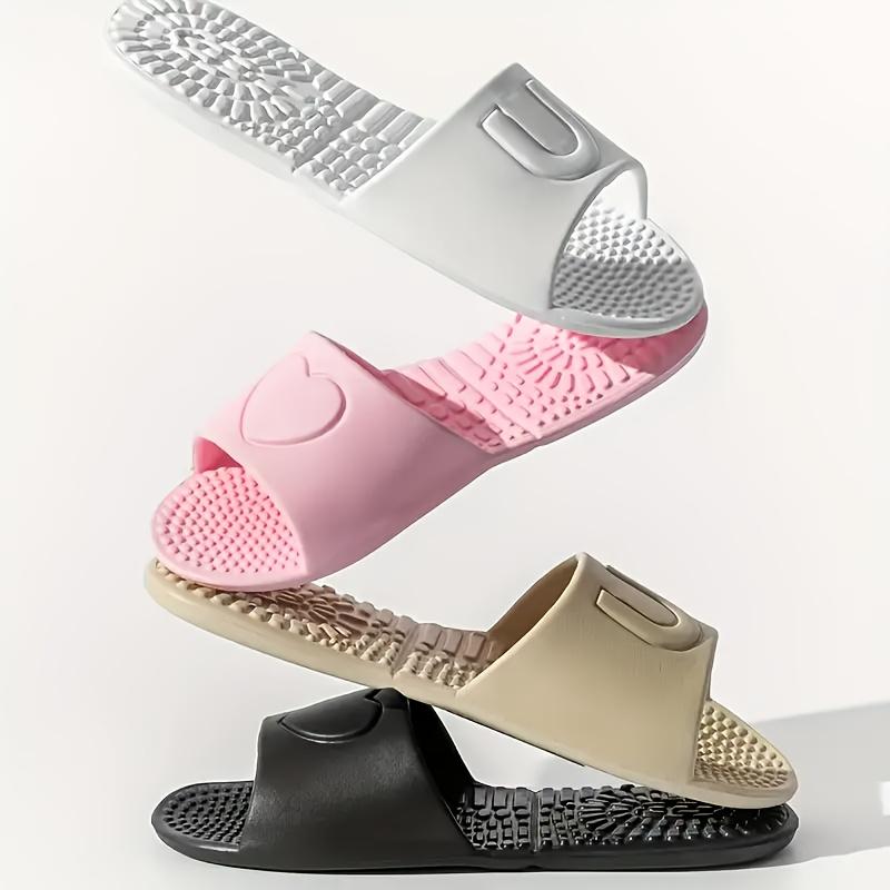 EVA Slippers for Travel, Non-Slip, Quiet, Odor-Resistant, Foldable, Unisex Couples' Slides, All-Season Solid Color Slip-On Bathroom Hotel Footwear