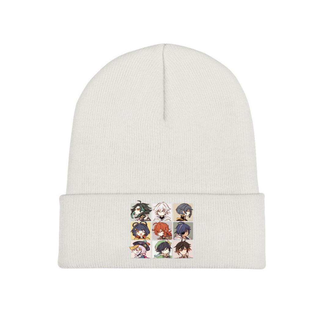 Genshin Impact Chibi Selfies Knitted Hat Beanie Winter Hats Warm Unisex Street Anime Game Cap for Unisex Women Gift
