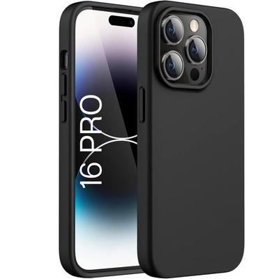 Черный чехол для iPhone 16 PRO - Силиконовый Гелевый ТПУ Мягкий Ультратонкий Защитный Phonillico®