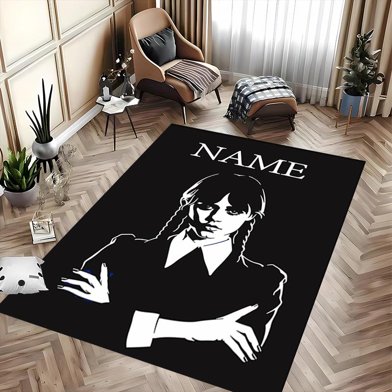 Custom personalization Wednesday Addams Area Rug - Perfect For Kitchen, Bathroom,Laundry Room Decor Large Size Available,Gift All Seasons