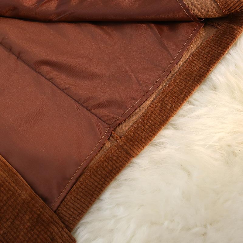 Осенне-зимняя женская юбка до пояса, вельветовая ретро-юбка с открытой вилкой в длинной части упаковки с высокой талией, хип-юбка для отправки ремня