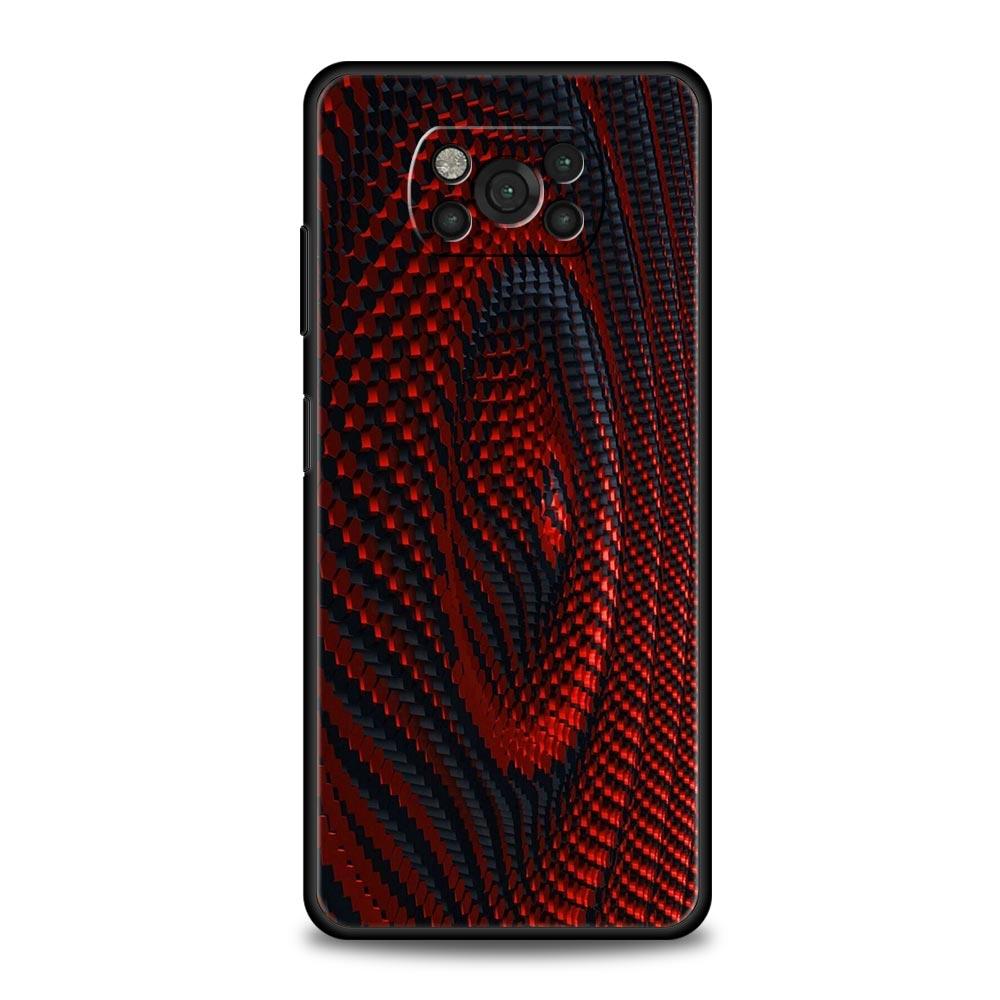 Black Red Ripple Art Phone Case for Xiaomi Poco F7 F6 F5 F4 F3 X6 X5 X4 X3 NFC F7 Ultra M4 C51 C55 GT 5G Soft TPU Cover Fundas