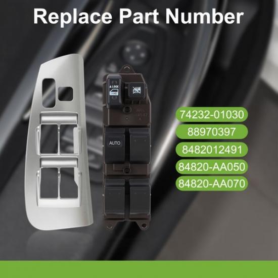 Для TOYOTA MATRIX 2003-2008 ПЕРЕДНИЙ ЛЕВЫЙ ПЕРЕКЛЮЧАТЕЛЬ СТЕКЛОПОДЪЕМНИКА + КОМПЛЕКТ ДЕКОРАТИВНОЙ РАМКИ