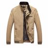 Solid Color Simple Standing Collar Jacket Autumn Men's Casual Jacket Pure Cotton Washed Work Jacket Men's
