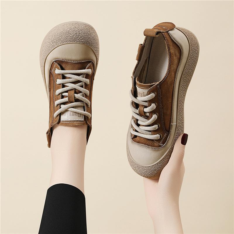 Женские повседневные кожаные кроссовки Весенне-осенние ретро-кроссовки Обувь для путешествий Обувь на все случаи жизни