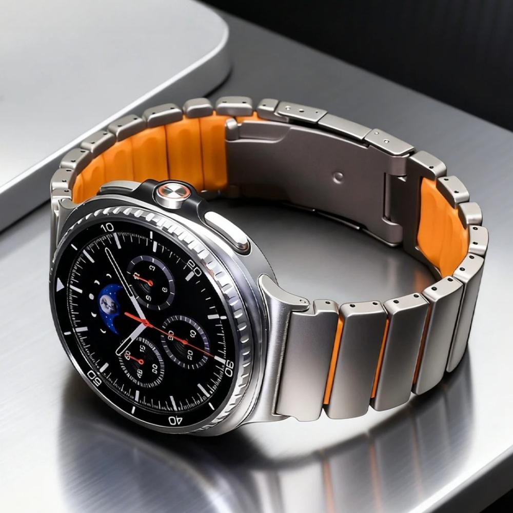 Титановый Резиновый Браслет для Samsung Galaxy Watch Ultra 2025 8/8Classic 46мм 44мм 40мм Роскошные Ремешки для GALAXY ULTRA 47мм Ремешок