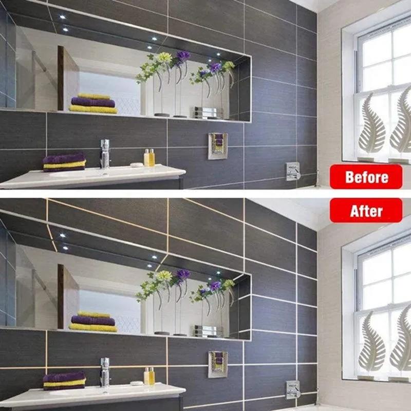 50 м/рулон, самоклеющиеся наклейки для напольной плитки, водостойкая уплотнительная лента для зазора в стене, полоска для напольной плитки, красивая наклейка на шов, украшение стены