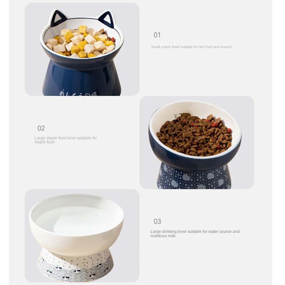 Anti Vomiting Tilted Elevated Cat Food Bowl Pet Supplies Water Feeder Container Pet Feeder Bowl