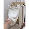 Женский трикотажный пуловер с лацканами в стиле ретро, новый весенне-осенний, с длинным рукавом, футболка для нижней одежды, облегающий и тонкий топ