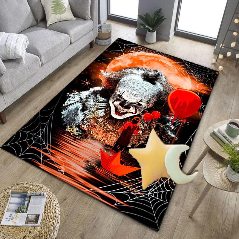Scary Clown Horror Office Rug Chair Mat, Game Carpet, Suitable for Front Door, Bedroom, Living Room, Desk, Holiday Gift