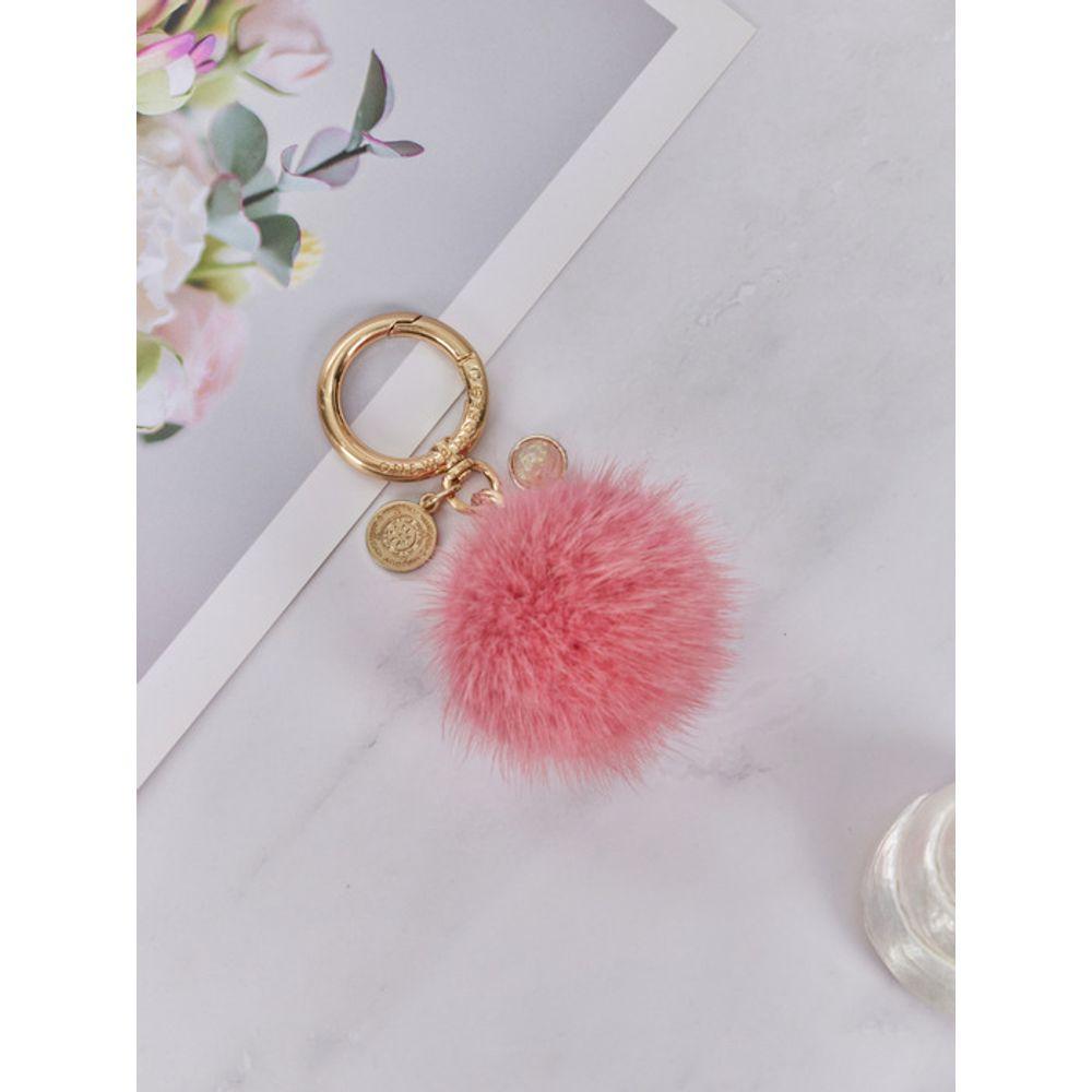 MAIA Mink Fur Keychain & Charm - D Pink