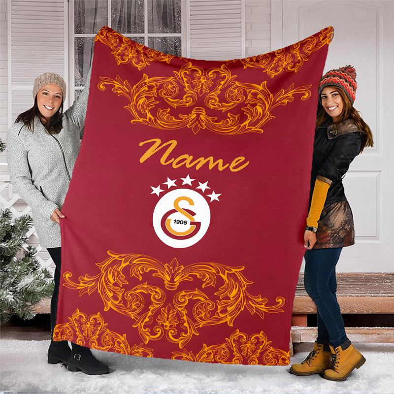 Customizable Football Throw Blanket – Personalized Name, All-Season Cozy Snug Blanket, Machine Washable, Personalized Blanket