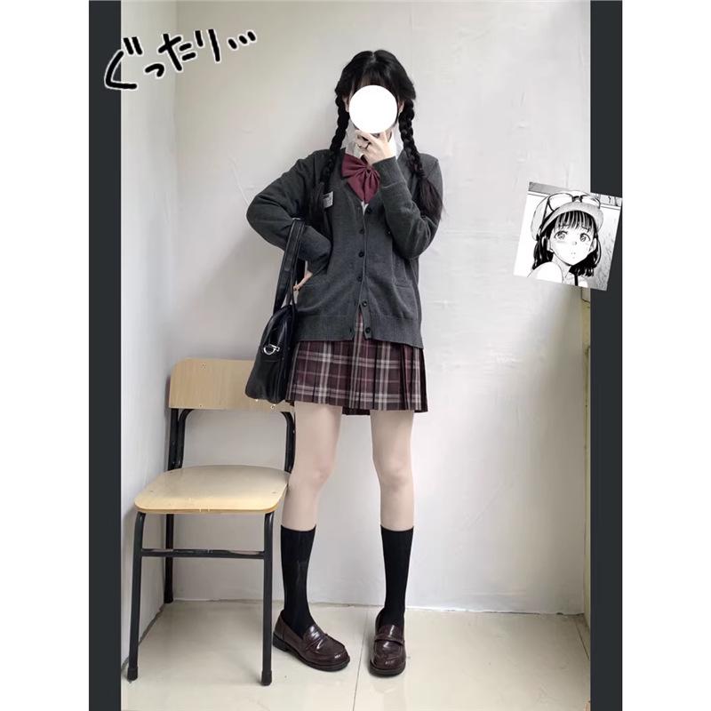 Японский вязаный кардиган JK - однотонный свободный свитер свободного кроя в стиле кампуса на осень/зиму, униформа JK