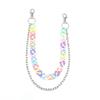 Double Layer Heart Waist Chain Rainbow Cross Pants Chain Resin Star Belt Chain  Trousers