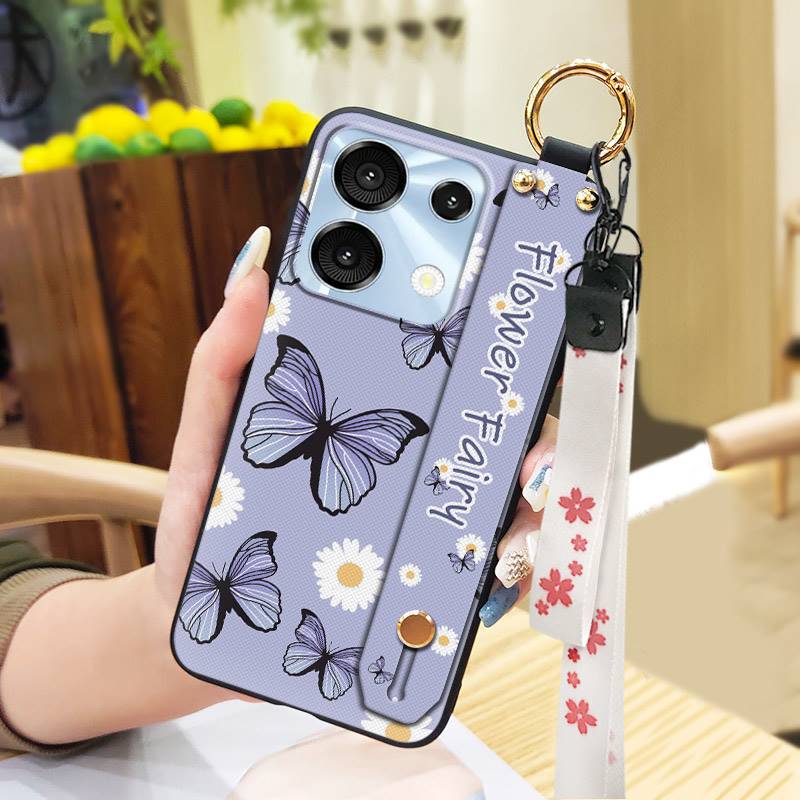 Flower Shockproof Phone Case For UMIDIGI G9 5G/Note9 5G Ring Silicone Fashion Design Dirt-resistant Anti-dust Kickstand