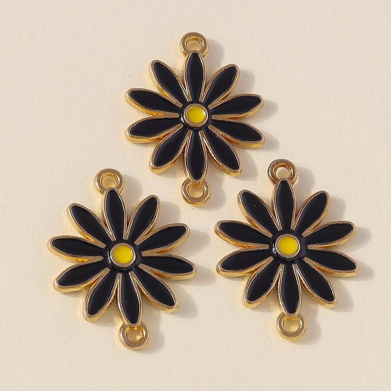 Лесли 10 шт. Красочные подвески в виде цветка ромашки с двумя отверстиями для изготовления ювелирных изделий, браслета, ожерелья, брелока своими руками, кулона