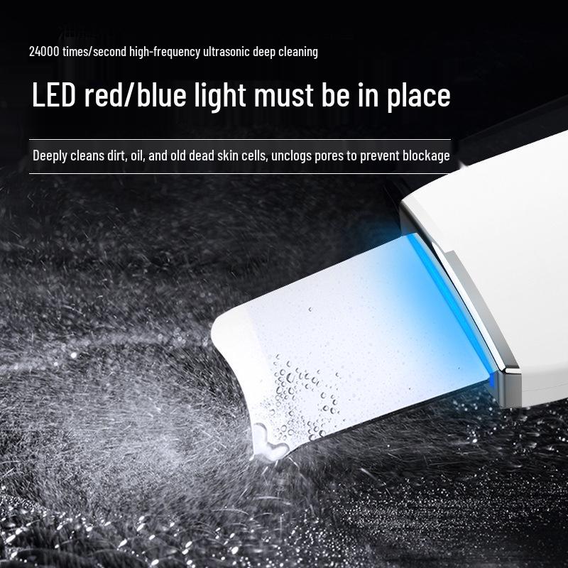 Ультразвуковой скрабер для кожи и удалитель черных точек: Косметологический прибор для пор лица, вакуумной чистки от черных точек и пилинга кожи.