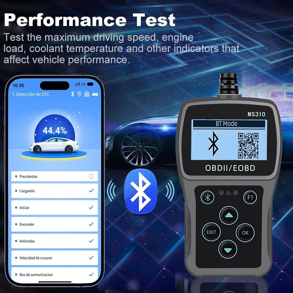 Bluetooth OBD2 сканер диагностический инструмент, 3-в-1 считыватель кодов неисправностей двигателя автомобиля и очистка кодов тестер аккумулятора автомобиля сканер для всех автомобилей OBDII с 1996 года