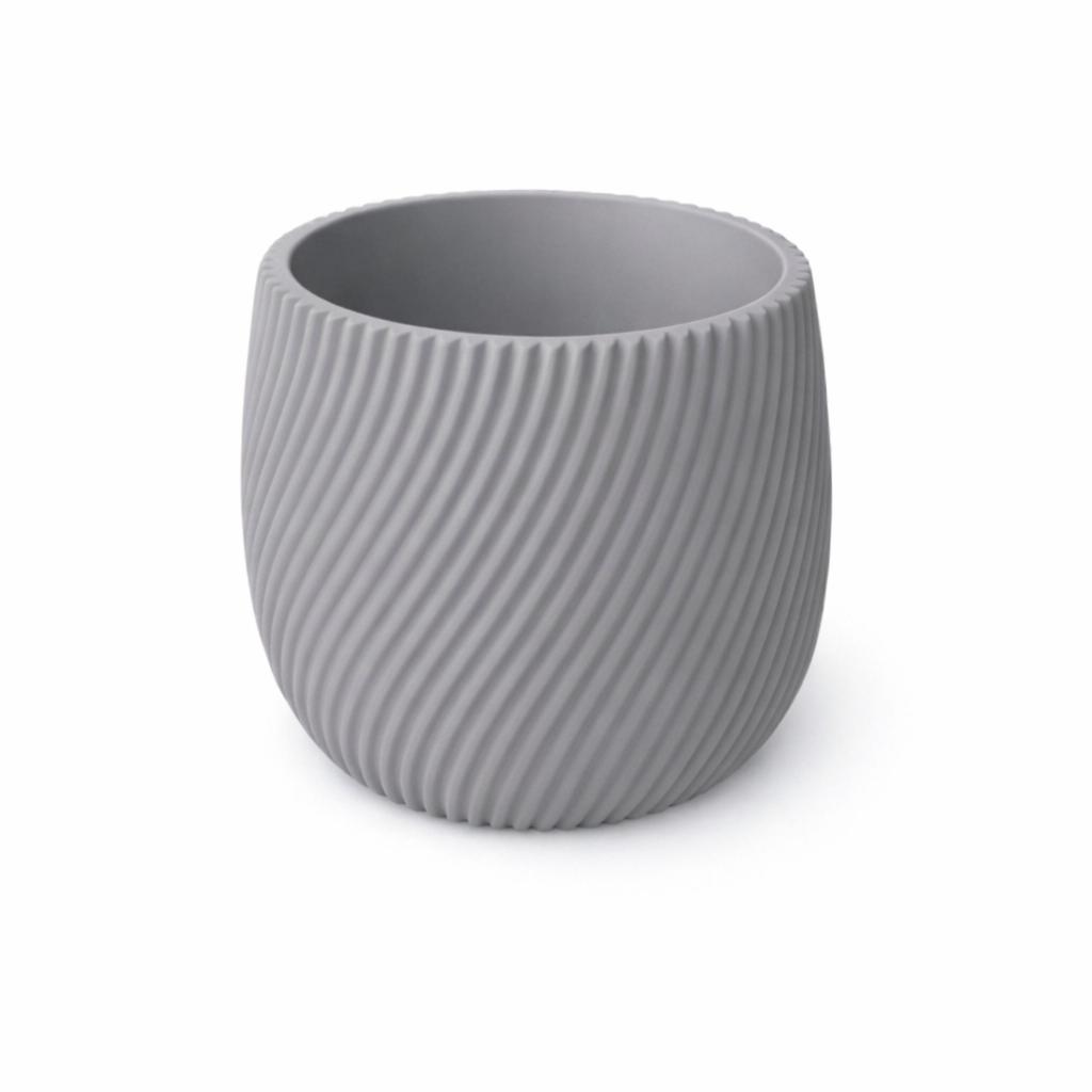 Set of 2 mini flowerpots with a gray saucer