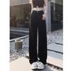 Women's High Waist Black Extra Long Wide Leg Jeans - Autumn/Winter Trend