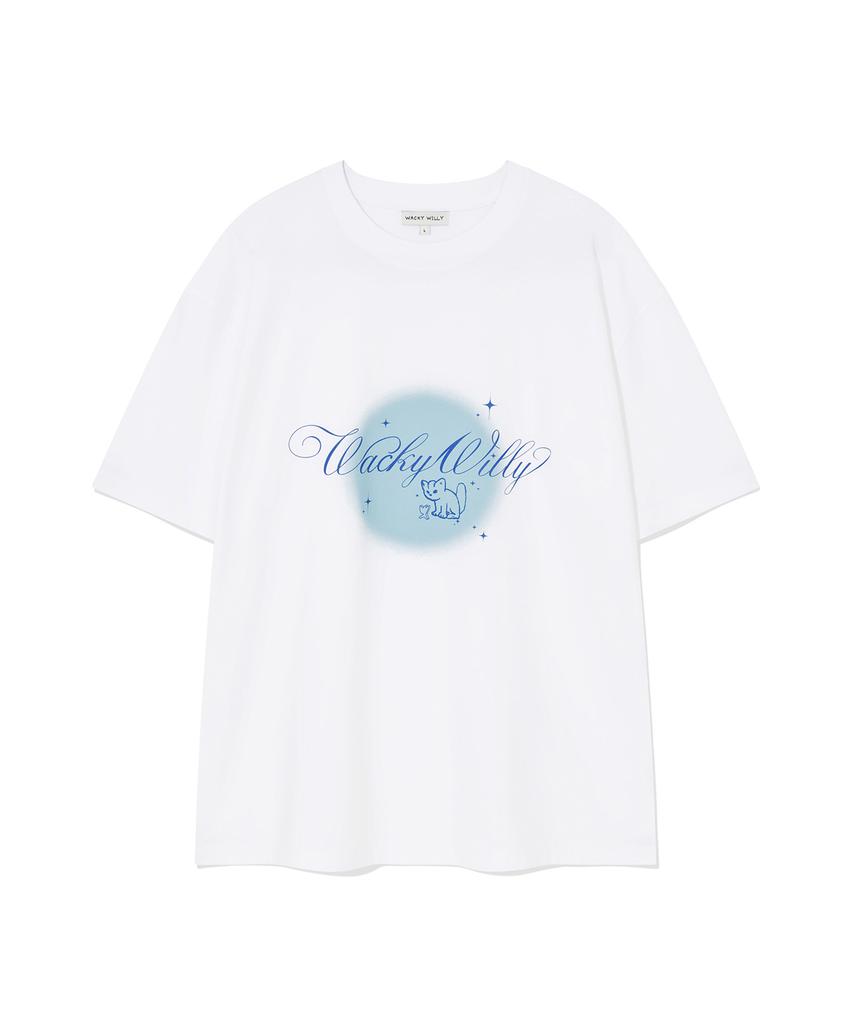 WACKY WILLY Shining Leo Short Sleeve T-Shirt White