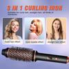 3-In-1 38MM Hair Curling Iron Brush Fast Heating Thermal Brush Fast Heating Negative Ion Heated Round Brush Electric Hair Curling Wand Tools