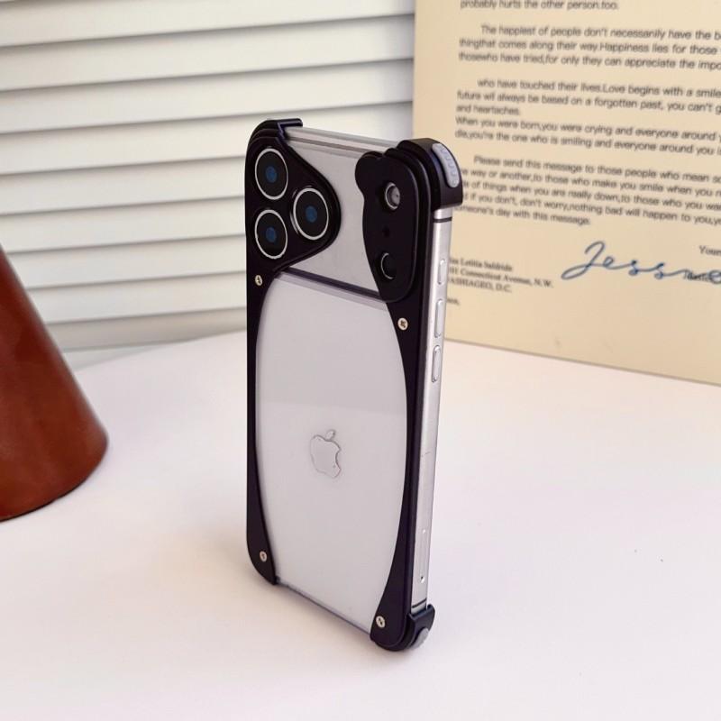 Metal Phone Case IPhone 18 Pro Max Clear PC Back Slim Borderless Heat Dissipation Shockproof Anti-fall Anti-scratch