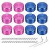 Uxcell 12pcs Foot Switch Toppers Guitar Pedal Button Caps Metal Foot Switch Top Covers for Guitar Effect Pedal Blue and Red 3/8" Buttons,