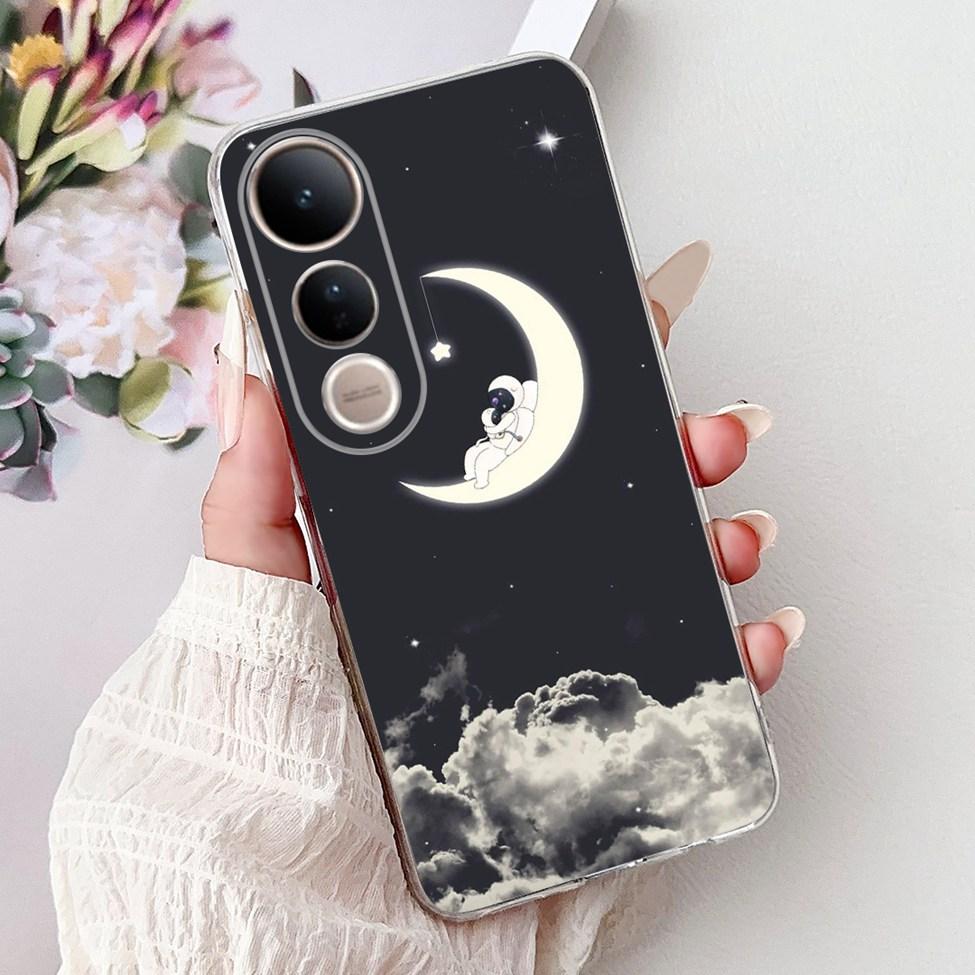For Vivo V50 Lite 5G Case Clear Fashion Luxury Cute Cartoon Cat Cool Soft TPU Bumper Cover For Vivo V50Lite 5G Phone Case Funda