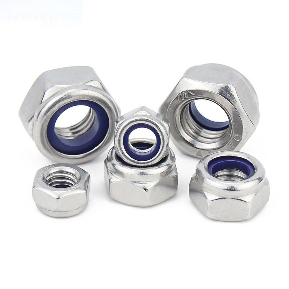 10pcs M2 M3 M4 M5 M6 Self-locking Nut Hex Nylon Insert Lock Nut New Locknut Fastener