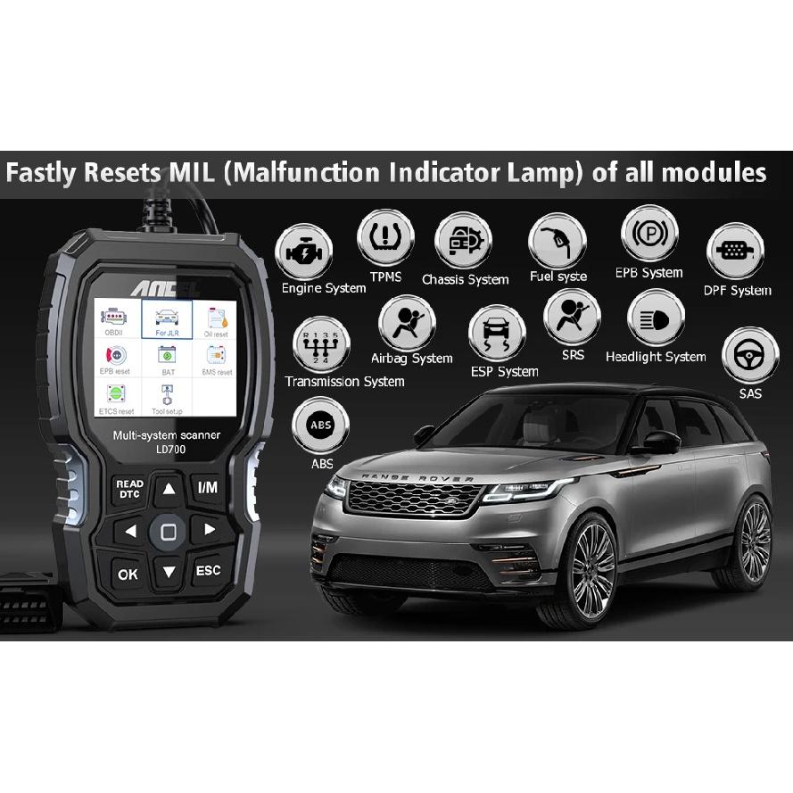 Для Land Rover Jaguar Автомобильный Диагностический Инструмент Всей Системы ANCEL LD700 OBD2 Сканер EPB BMS DPF ABS TPMS Сброс Масла OBDII Считыватель Кодов