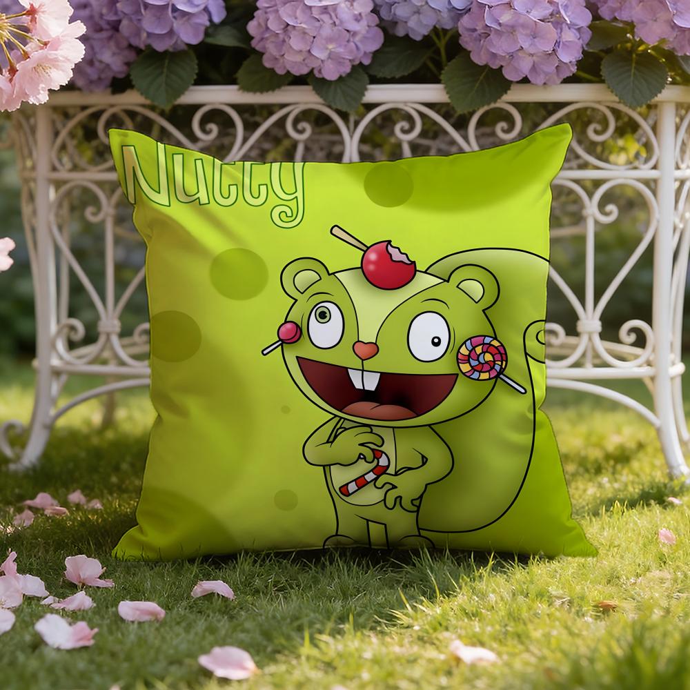 Аниме H-Happy Tree F-Friends Наволочка для подушки Домашняя и автомобильная Двухцелевая наволочка: Двусторонняя конструкция для максимального комфорта