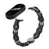 For Xiaomi Smart Band 9 NFC/9/8 NFC/8 Watch Band Genuine Cow Leather+Aluminum Alloy Chain Bracelet