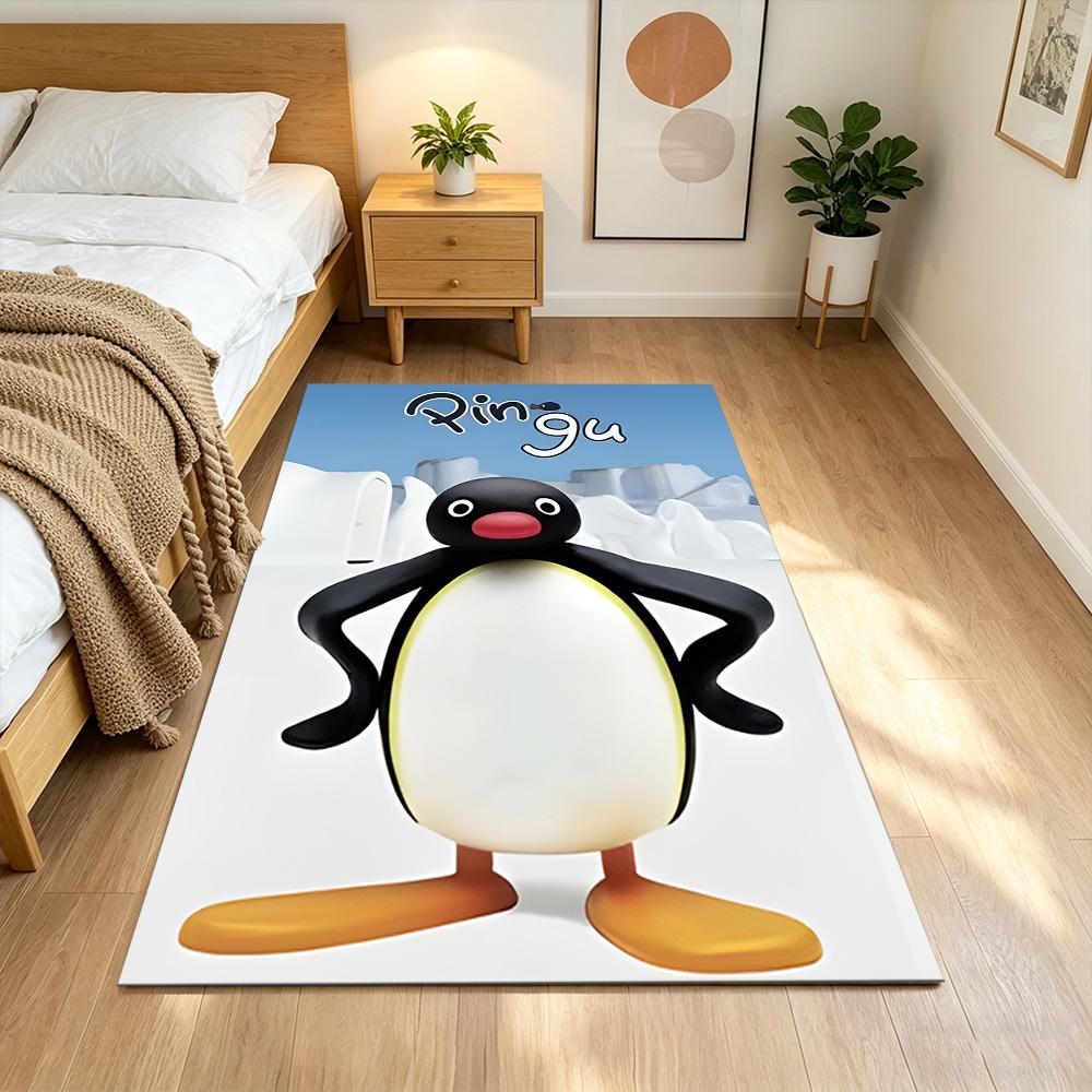 Pingu Arctic Adventure Washable Door Mat Compact Foldable Construction Stain-resistant Surface Office & Lounge Rug Minimalist Modern Style