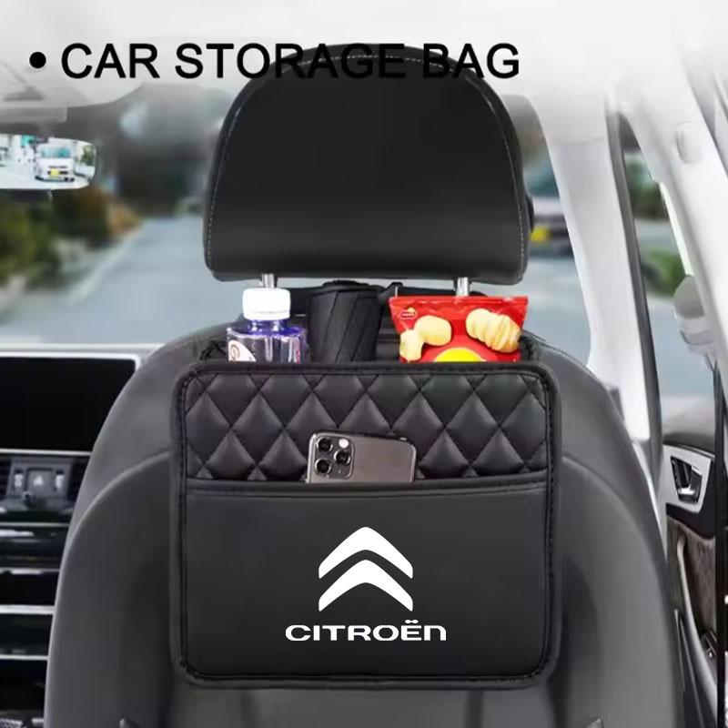 YKGBU1 Multifunctional Car Seat Storage Bag Leather Storage Bag For Citroen C1 C2 C4 C5 C3 C4L C8 Berlingo Xsara Picasso Accessories