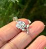 925 Sterling Silver Cz FLOWER FLORAL Charm Pendant, High Polish, Simple Design Elegant, Minimal Minimalistic Jewelry, Charm Pendant, 2.25 gm