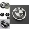 Logo Bmw For Real Carbon Fiber Black Silver 74mm Hood Trunk Badge Emblem