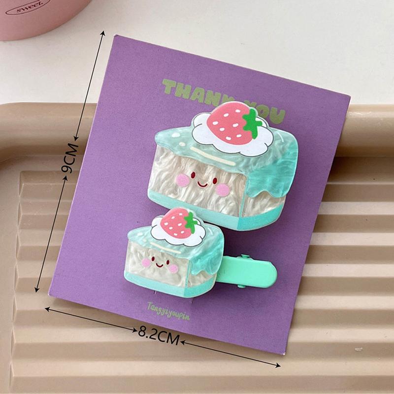 2 шт./набор акриловых ложек, вилок, заколок для торта, креативных милых заколок для волос в виде утконоса, заколок для челки