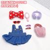 Fabric polka dot ribbon doll keychain material accessory supplies