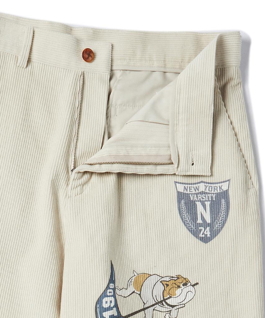 BEYOND CLOSET [Collection Line] Archive Patch Print Corduroy Pants Ivory