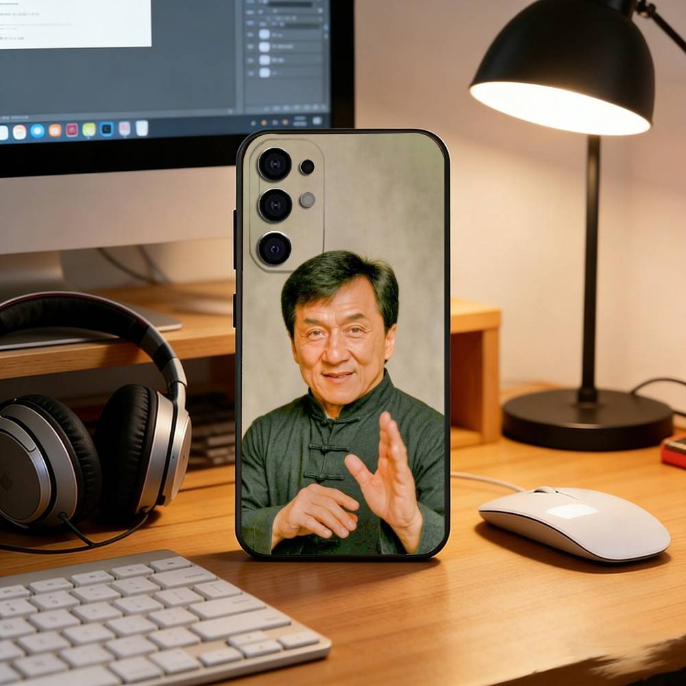 Jackie Chan Phone Case Black Silicone Soft For Samsung S25,S24,S21,S22,S23,S30,Ultra,S20,Plus,Fe,Lite