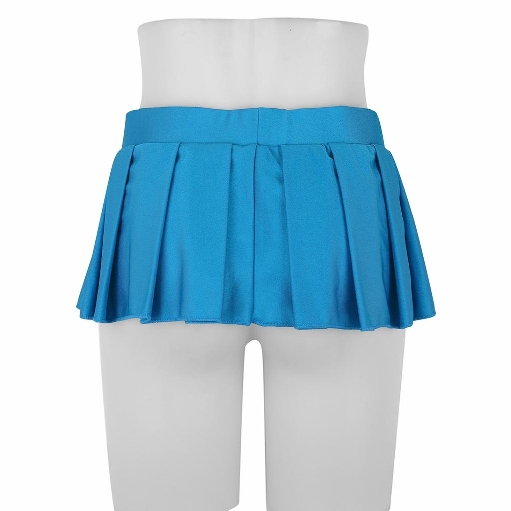 Women's Schoolgirl Sexy Pleated Mini Skirt Cosplay Ruffle Lingerie Dress