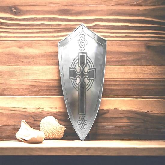 Medieval Templar Knight Hand Forged Steel Layered Medieval Shield SCA Battle Shield Armor