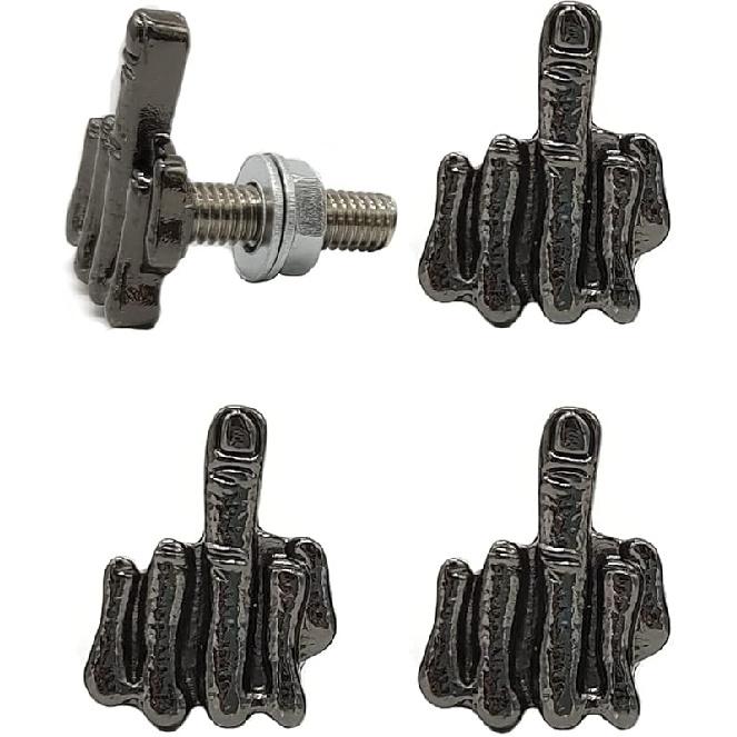 License Plate Bolts, 4 Pcs Stainless Steel License Plate Screw For Motorcycle Chopper Car Tag Frame Windshield Trim (Silver)